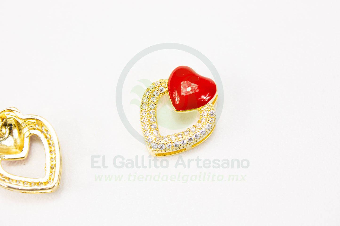 Dije Zirconia #248 | Corazón Silueta Rojo 2C