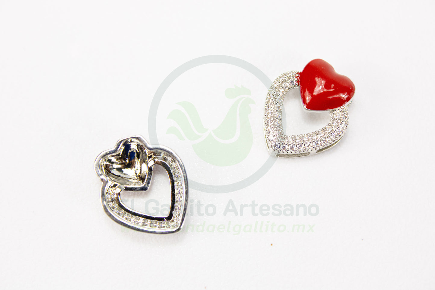 Dije Zirconia #248 | Corazón Silueta Rojo 2C