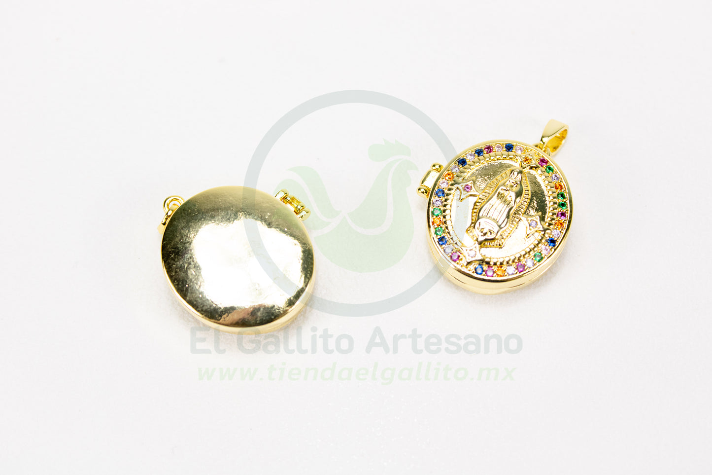Dije Zirconia #259 | Relicario Virgen de Guadalupe Color