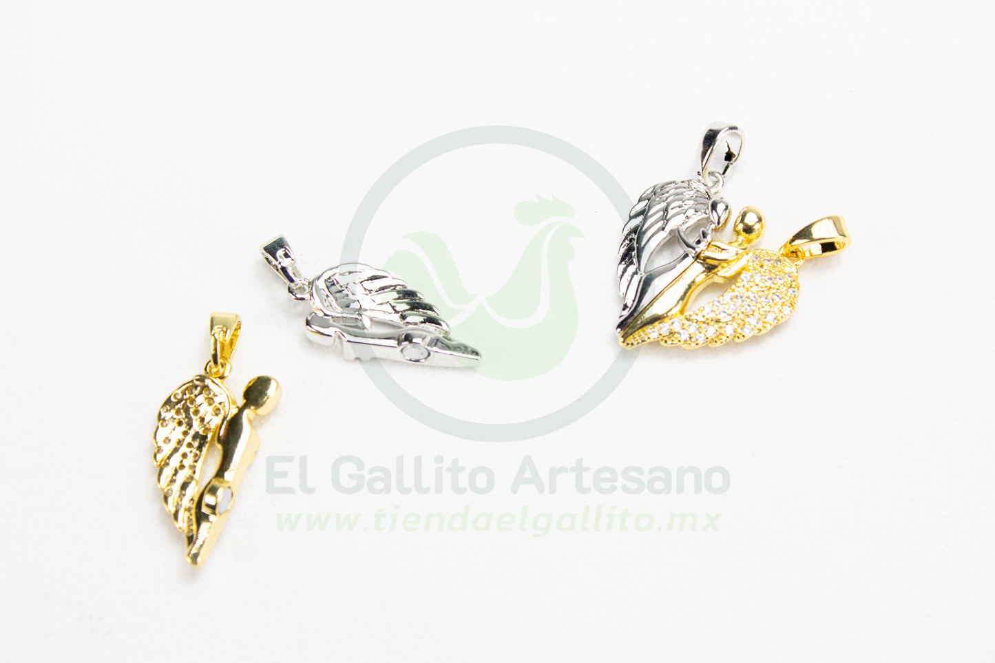 Dije Zirconia #263 | Ángeles Dor y Plat 2pz