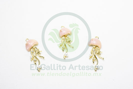 Dije #4 Esmaltado | Medusa Dorada