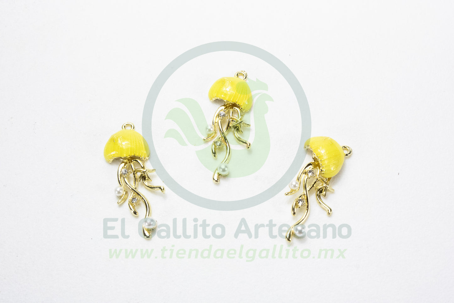 Dije #4 Esmaltado | Medusa Dorada