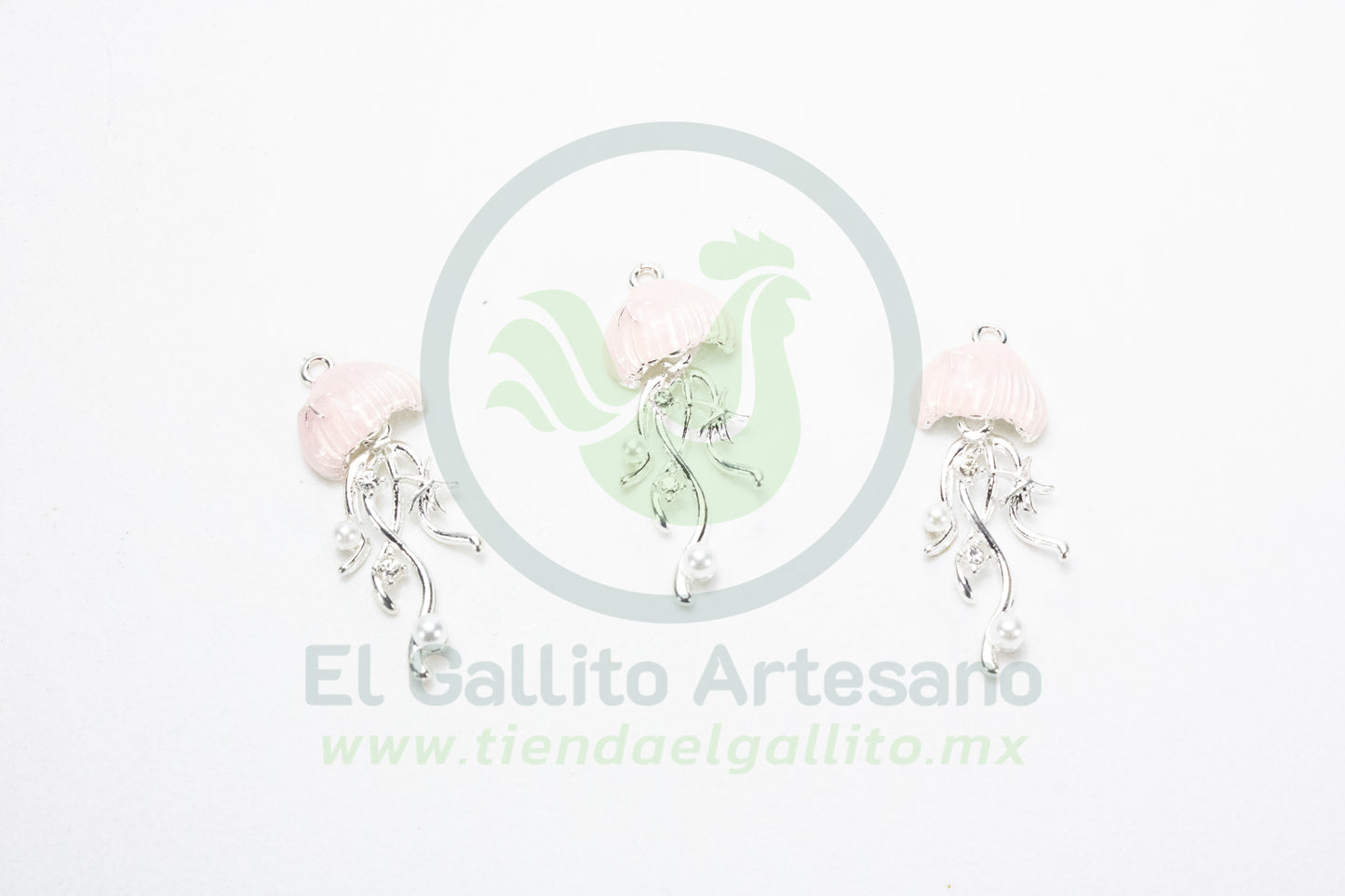 Dije #4 Esmaltado | Medusa Plateada