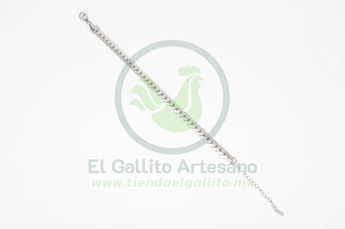 Esclava Acero 1.8-17+5cm Eslabón Espiga Plata