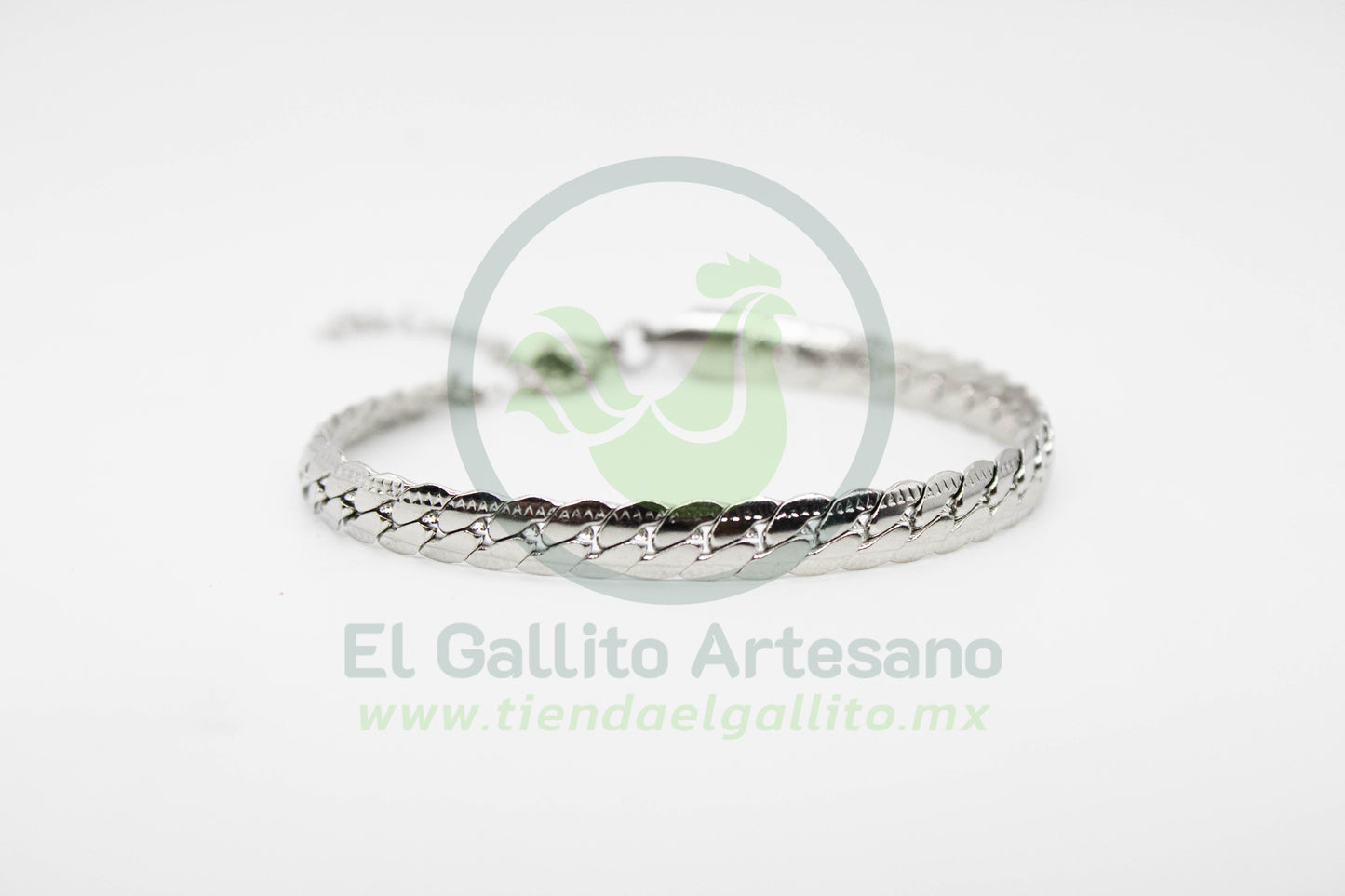 Esclava Acero 1.8-17+5cm Eslabón Espiga Plata