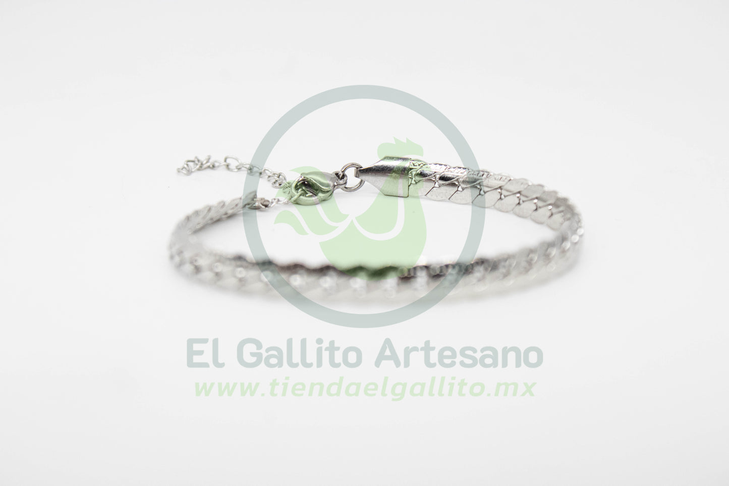 Esclava Acero 1.8-17+5cm Eslabón Espiga Plata