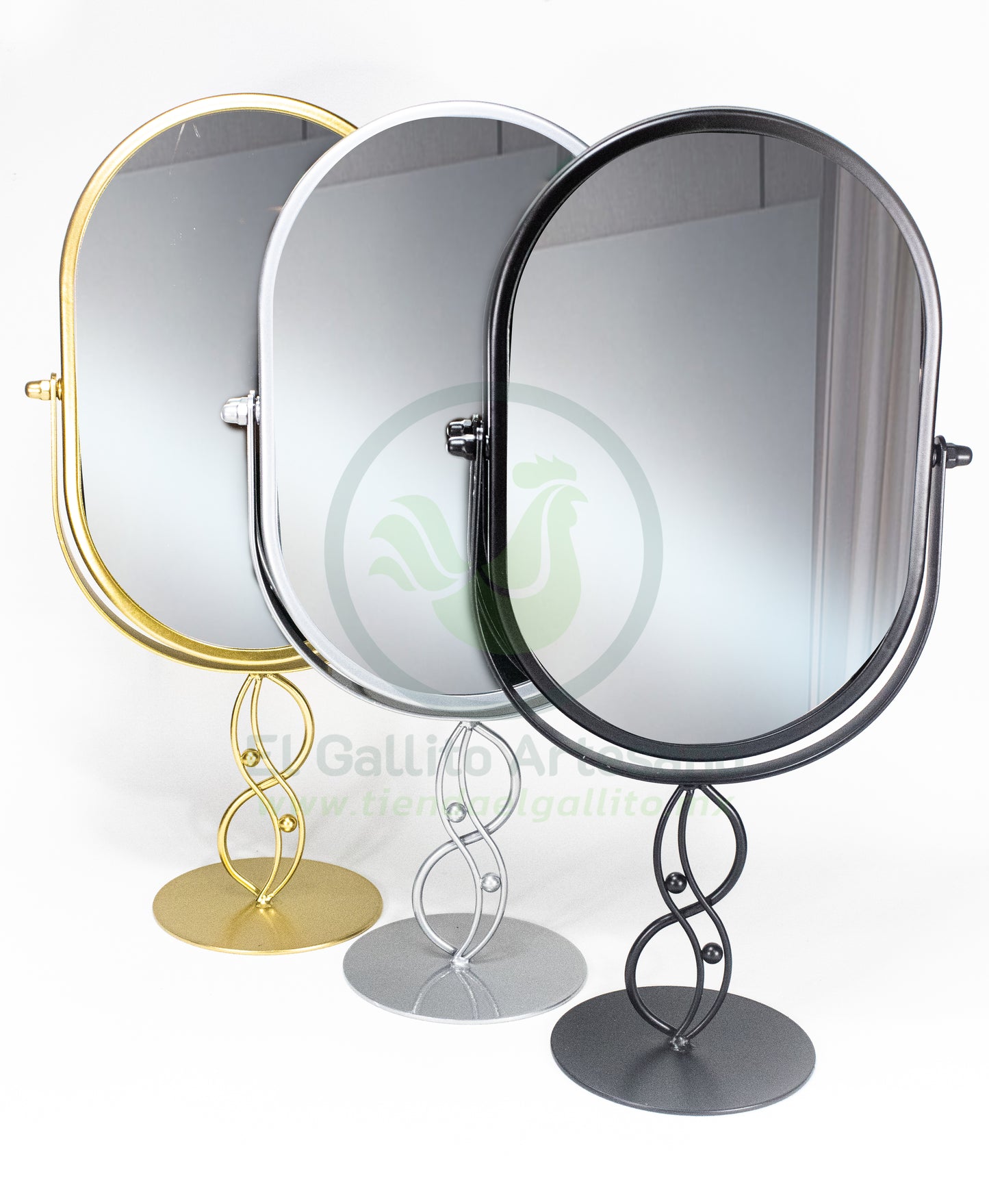 Espejo Base 25-1 #9 | Óvalo Ondas