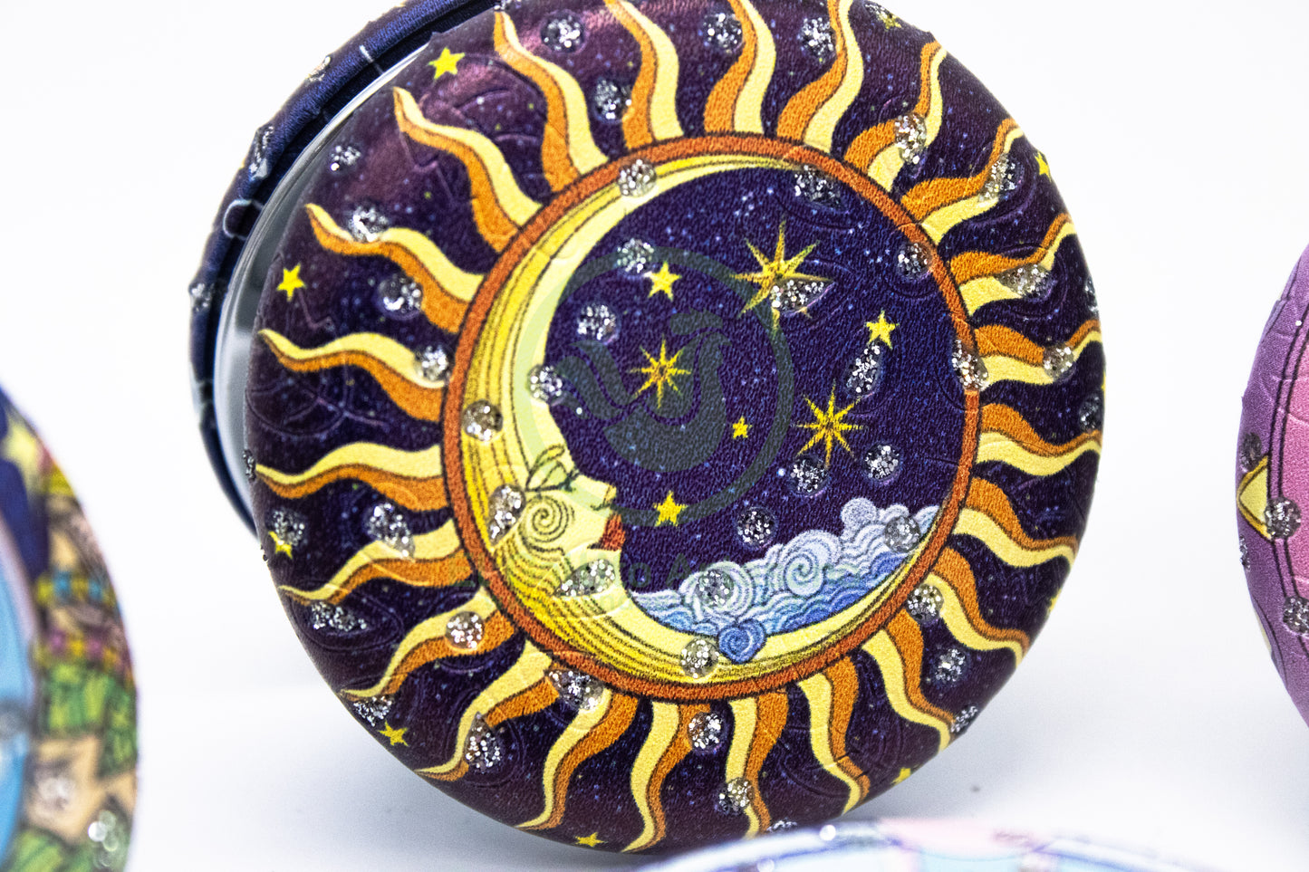Espejo Estampado MD18 | Esotérico Circular Estrellas