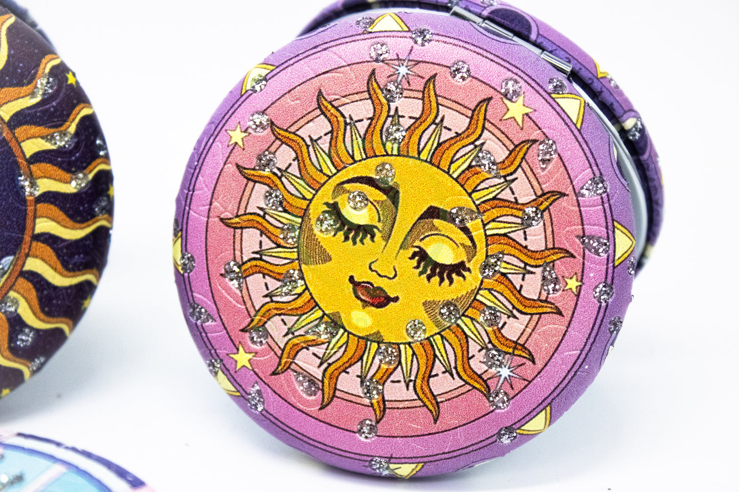Espejo Estampado MD18 | Esotérico Circular Estrellas