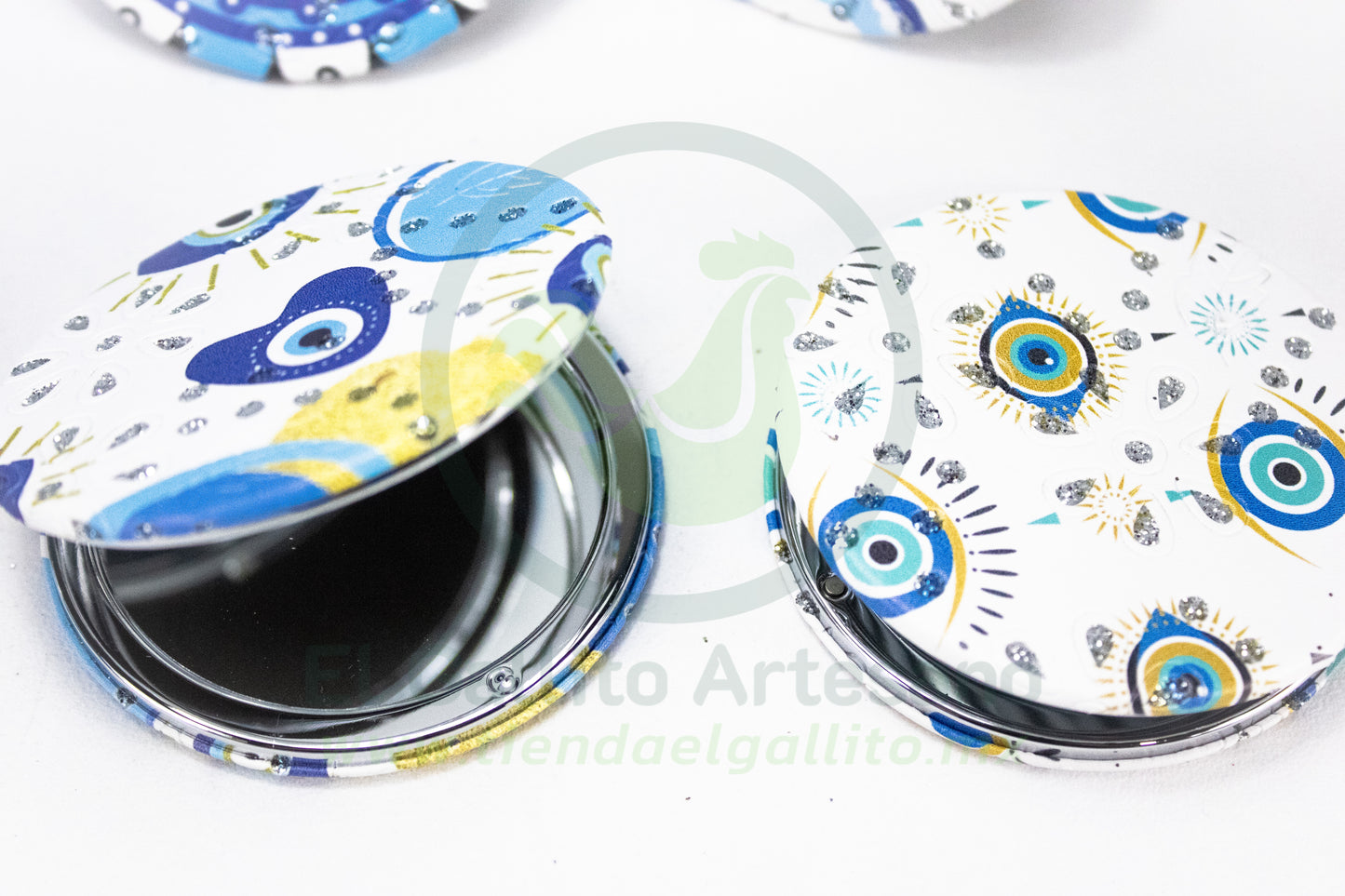 Espejo Redondo 25-1 #19 | Ojo Turco Azul