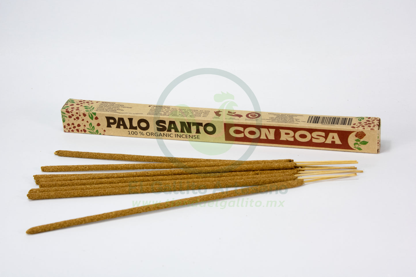 Cajita Palo Santo-Rosas 8pz