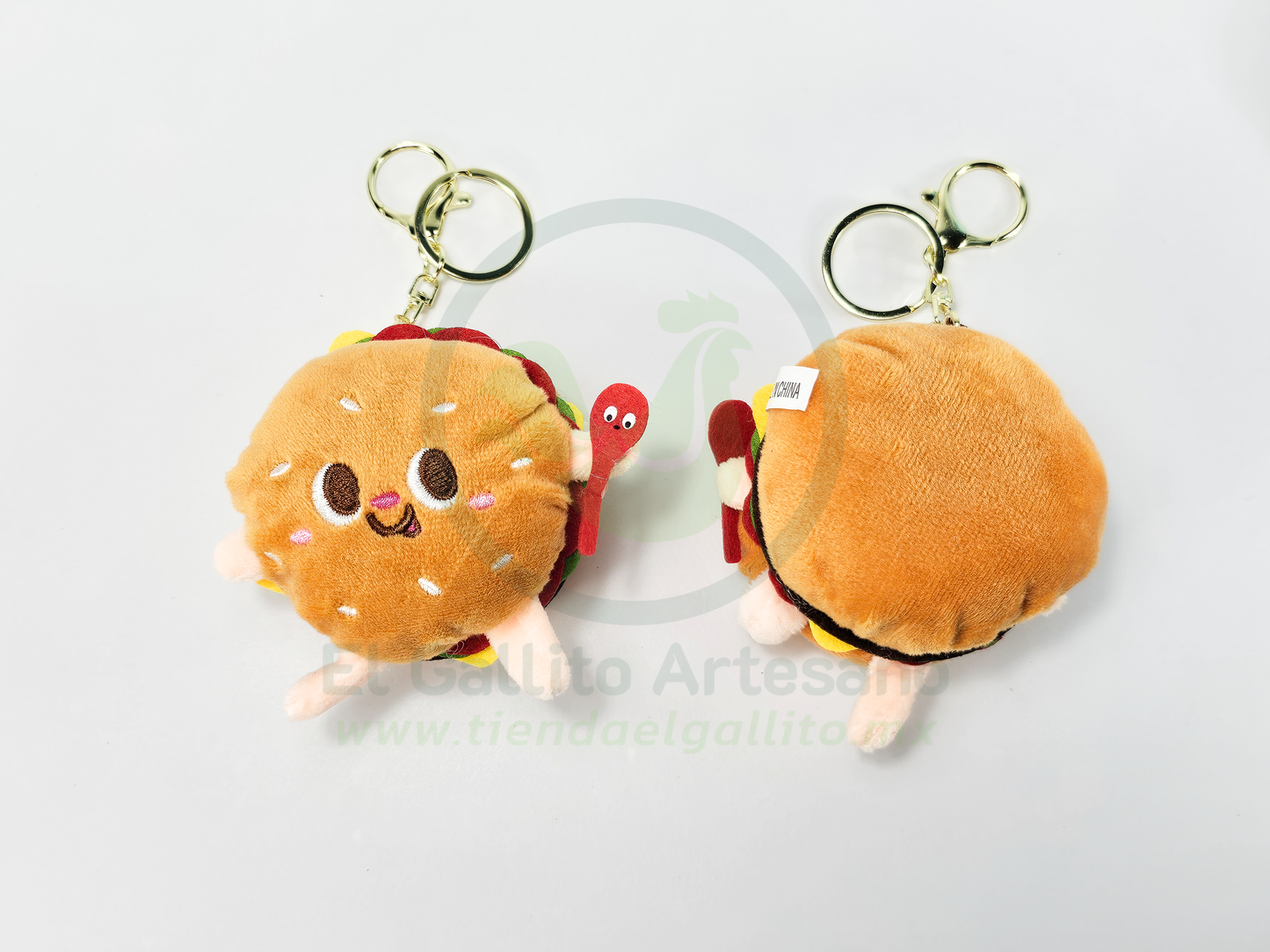Llavero Peluche #4 24-4 | Hamburguesa Carita