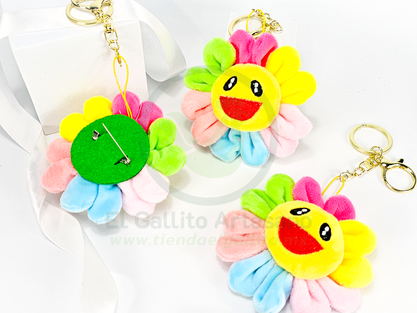 Llavero Peluche #20 24-4 | Flor Carita Multi
