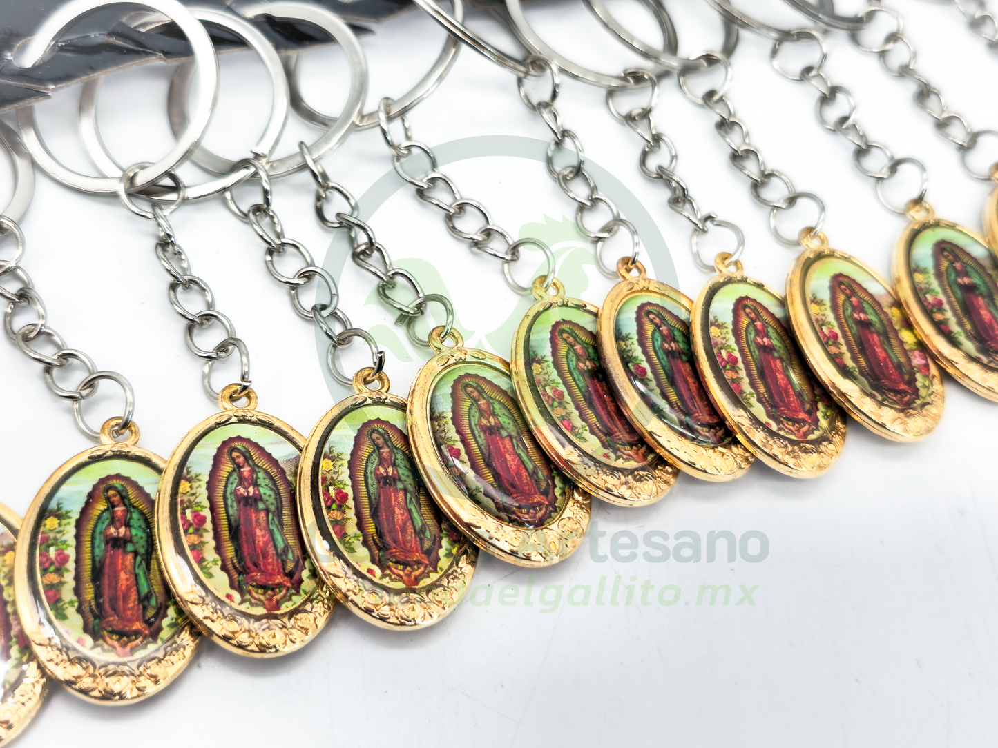 Llavero Virgen MD4 | Docena Óvalo Dorado