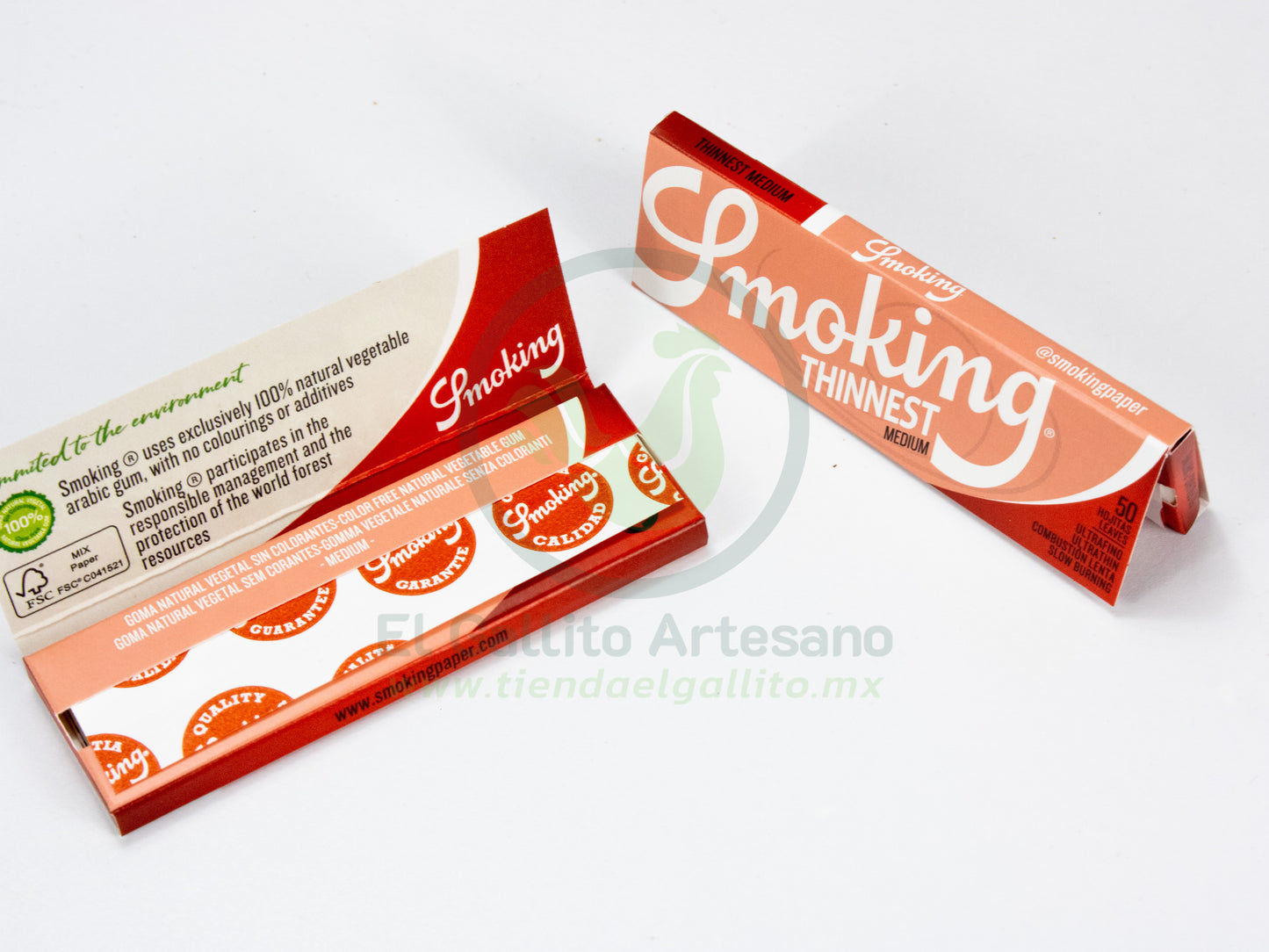 Smoking Thinnest Rojo (25Pz)
