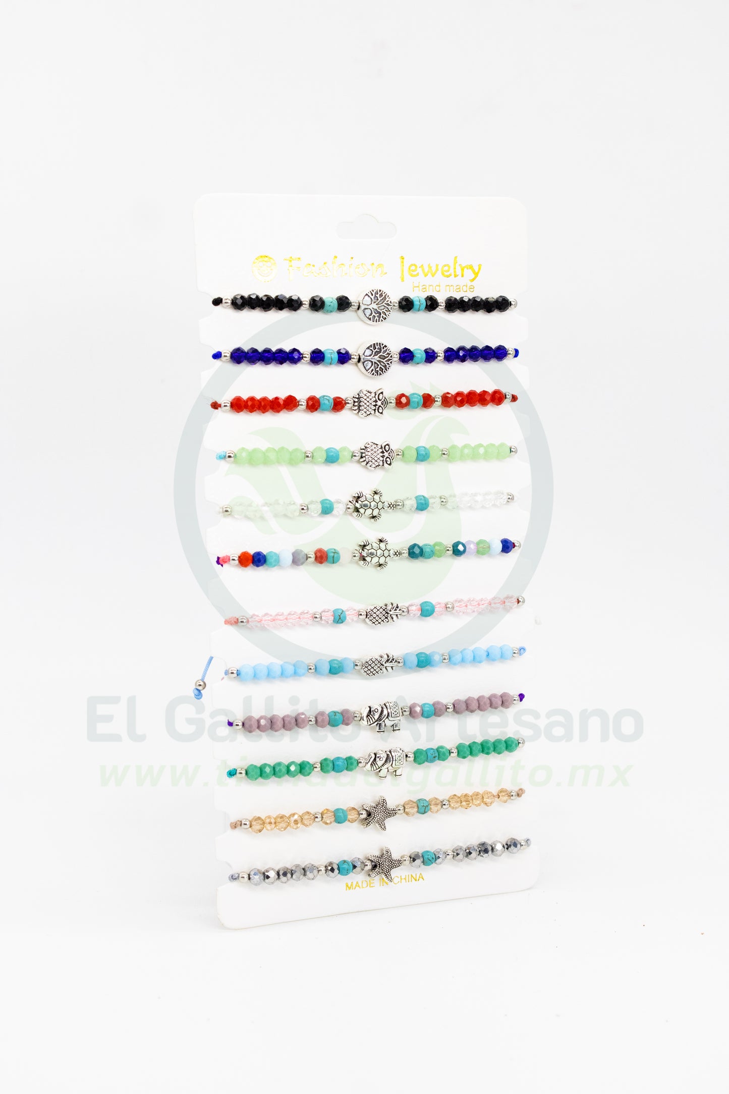 Paq. Pulsera 3-19 | Turquesina Animalito 12pz