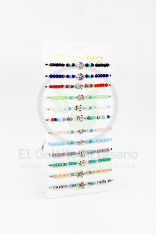 Paq. Pulsera 3-19 | Turquesina Animalito 12pz