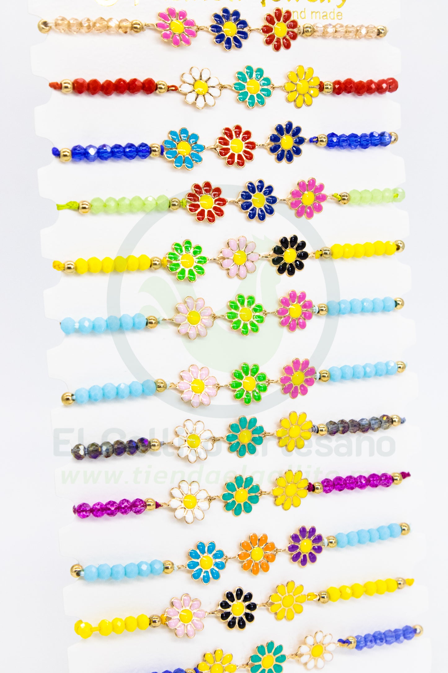 Paq. Pulsera 3-22 | Cadena Flor Multi Chapa 12pz