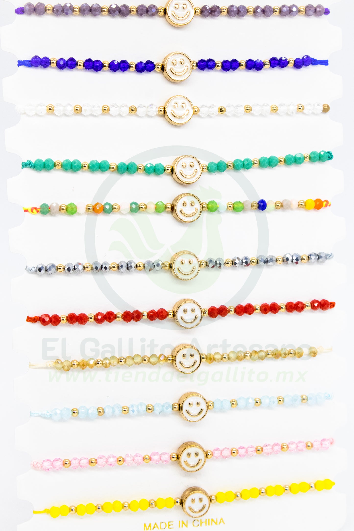 Paq. Pulsera 3-09 | Cara Feliz Bl 12pz