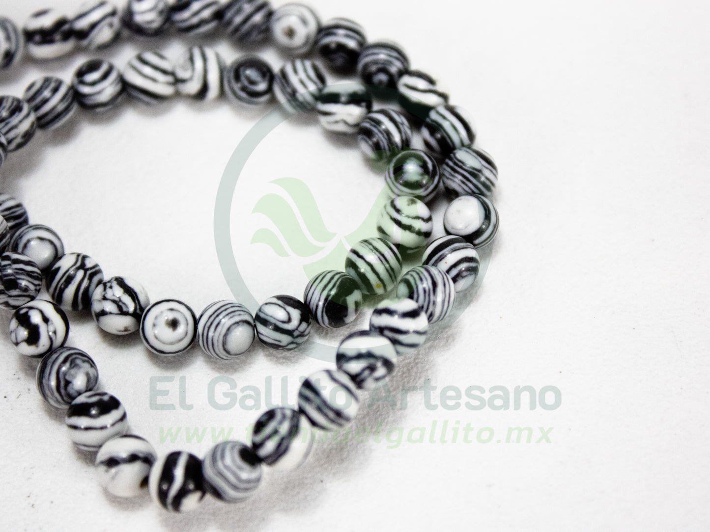 Piedra Rayas Negra 6mm #11