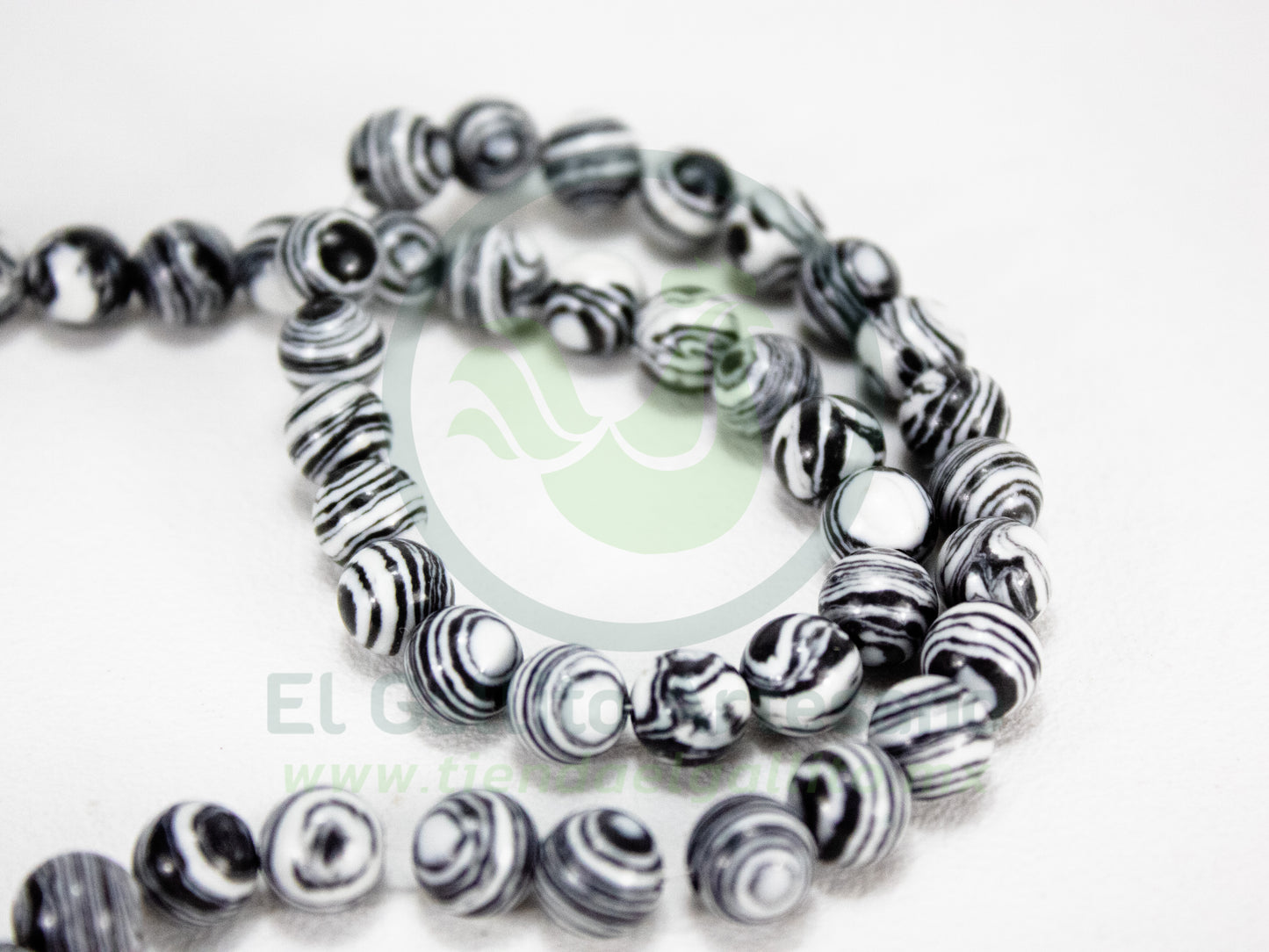 Piedra Rayas Negra 8mm #12