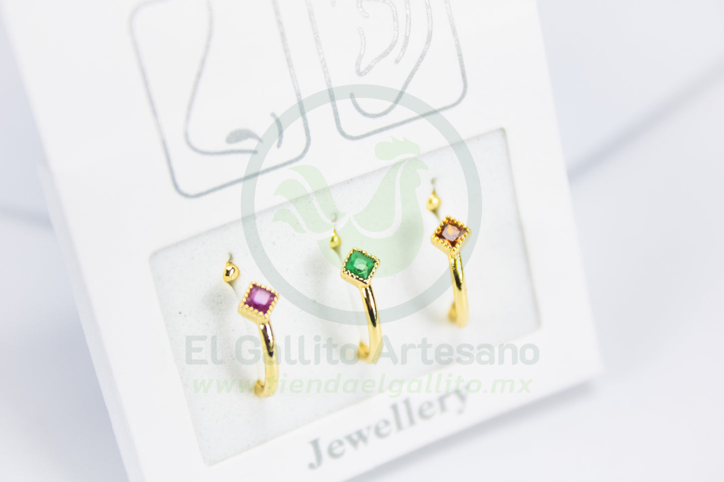 Piercing 24-4 MD03 | 3 Piezas Gemas Colores