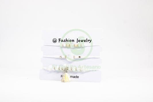Pulsera 3 Hilos MD13 | Mechudo Cristal Jumbo