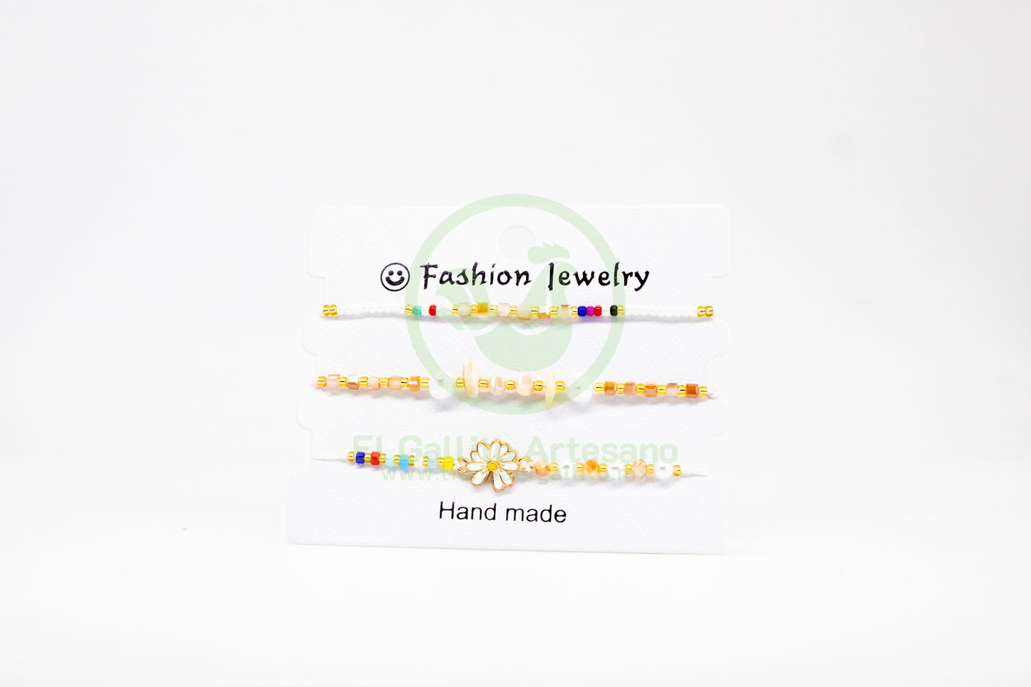 Pulsera 3 Hilos MD15 | Flor Incompleta Amarillos