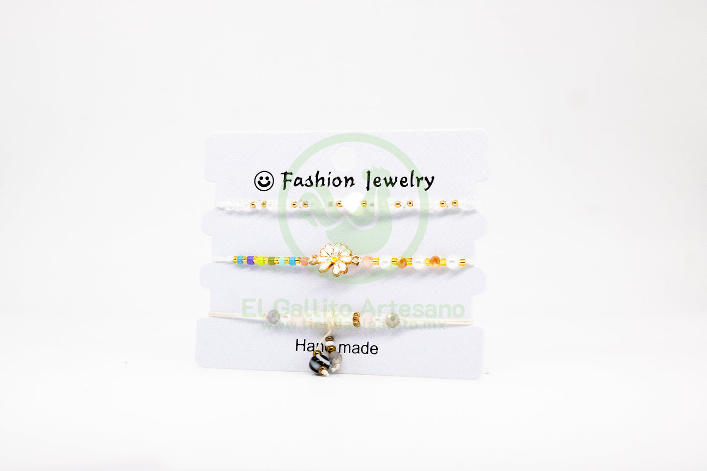 Pulsera 3 Hilos MD16 | Flor Incompleta Cristal Rayad