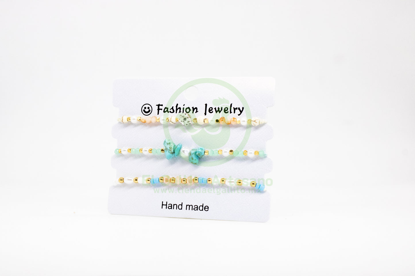 Pulsera 3 Hilos MD19 | Turquesa Chip Donas