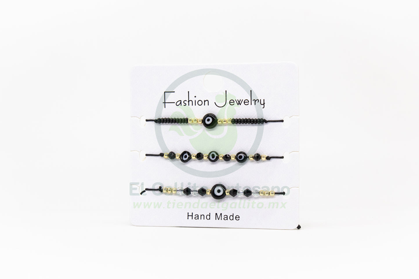 Pulsera 3 Hilos MD10 | Ojo Turco Negro
