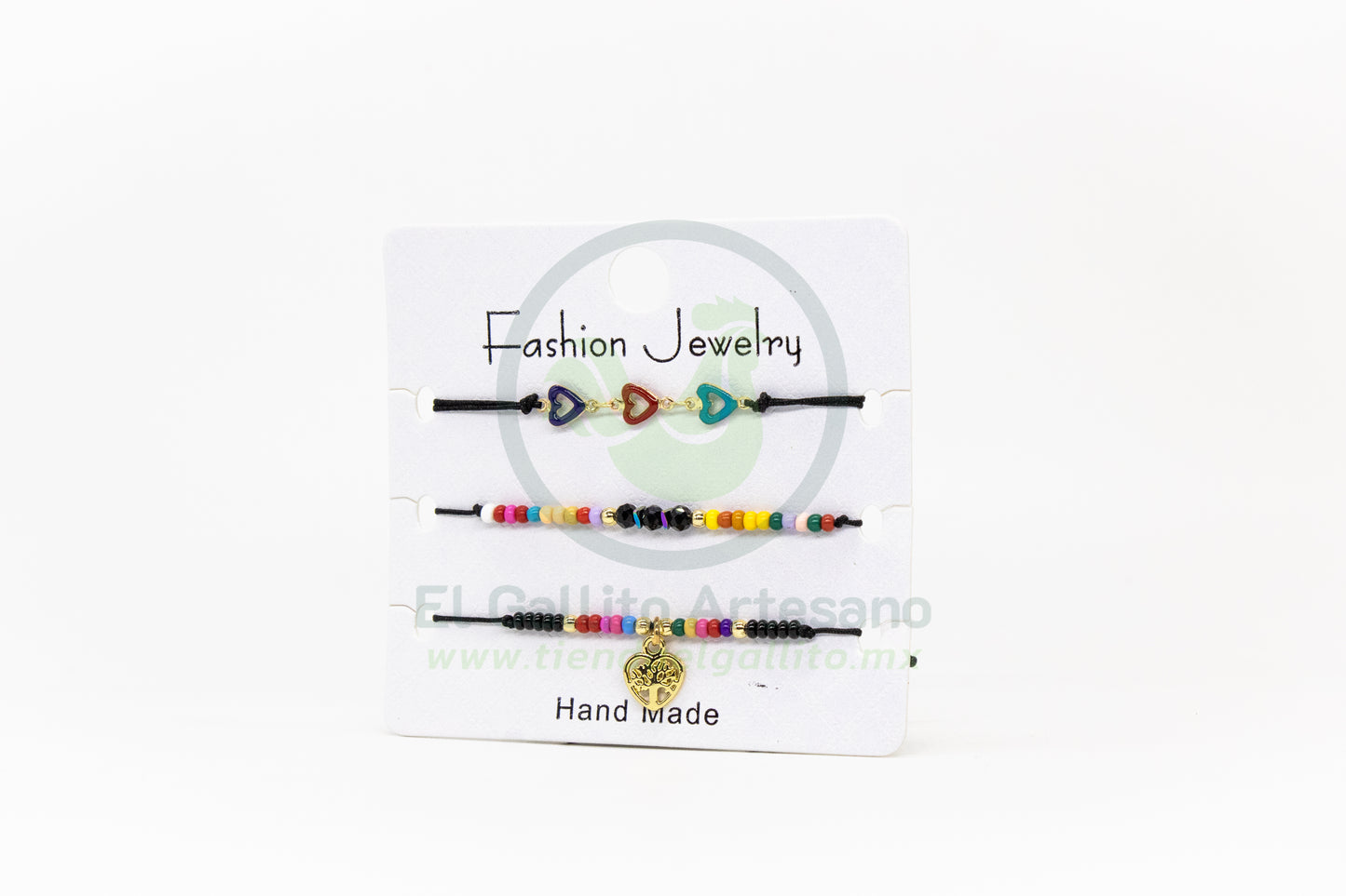 Pulsera 3 Hilos MD02 | Corazón Multicolor