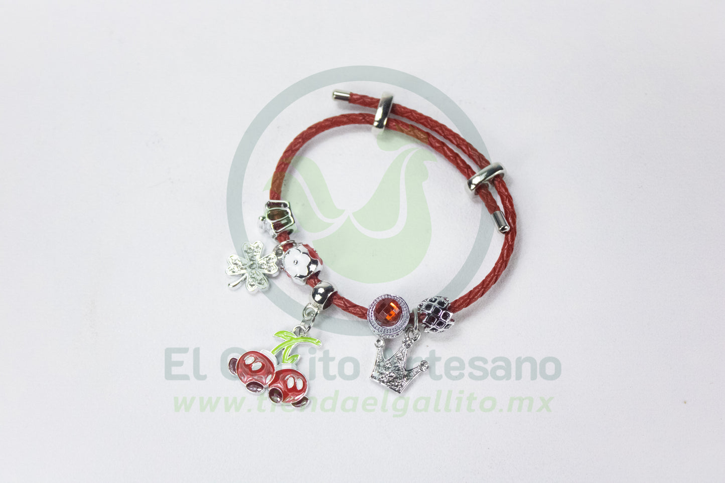Pulsera A25-1 Charms #11 | Mickey Cerezas Rojas