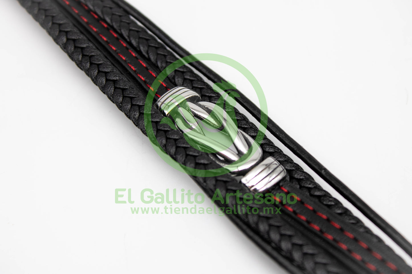 Pulsera ACPI MD10 | Negro Rojo Nudos Atados