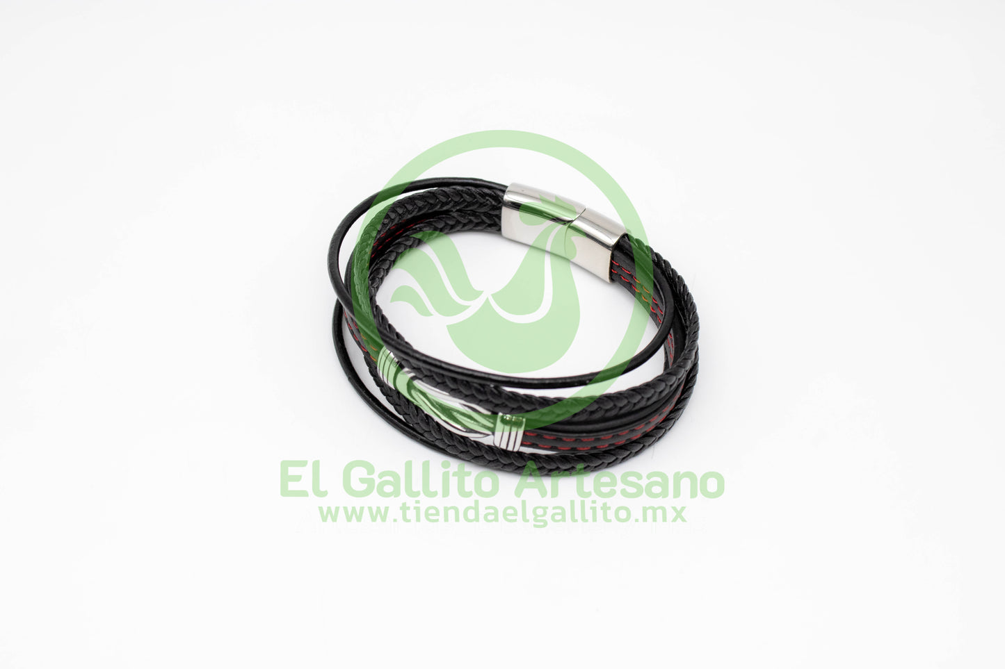 Pulsera ACPI MD10 | Negro Rojo Nudos Atados