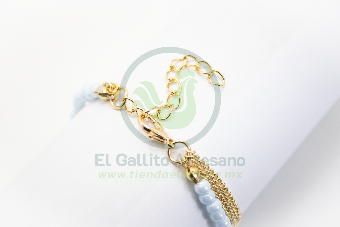 Pulsera Caddj MD05 | Chaquirón Chip Flor Turquesa