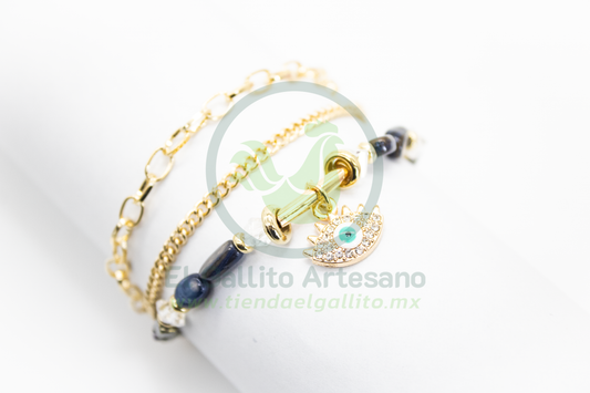 Pulsera Caddj MD07 | Lapislázuli Ojo Turco