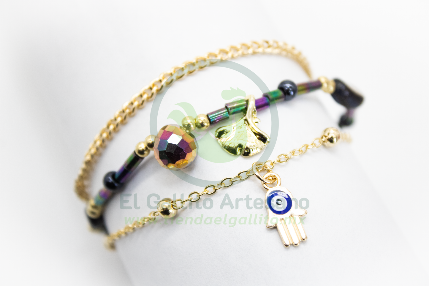 Pulsera Caddj MD16 | Mano Ojo + Cola de Sirena