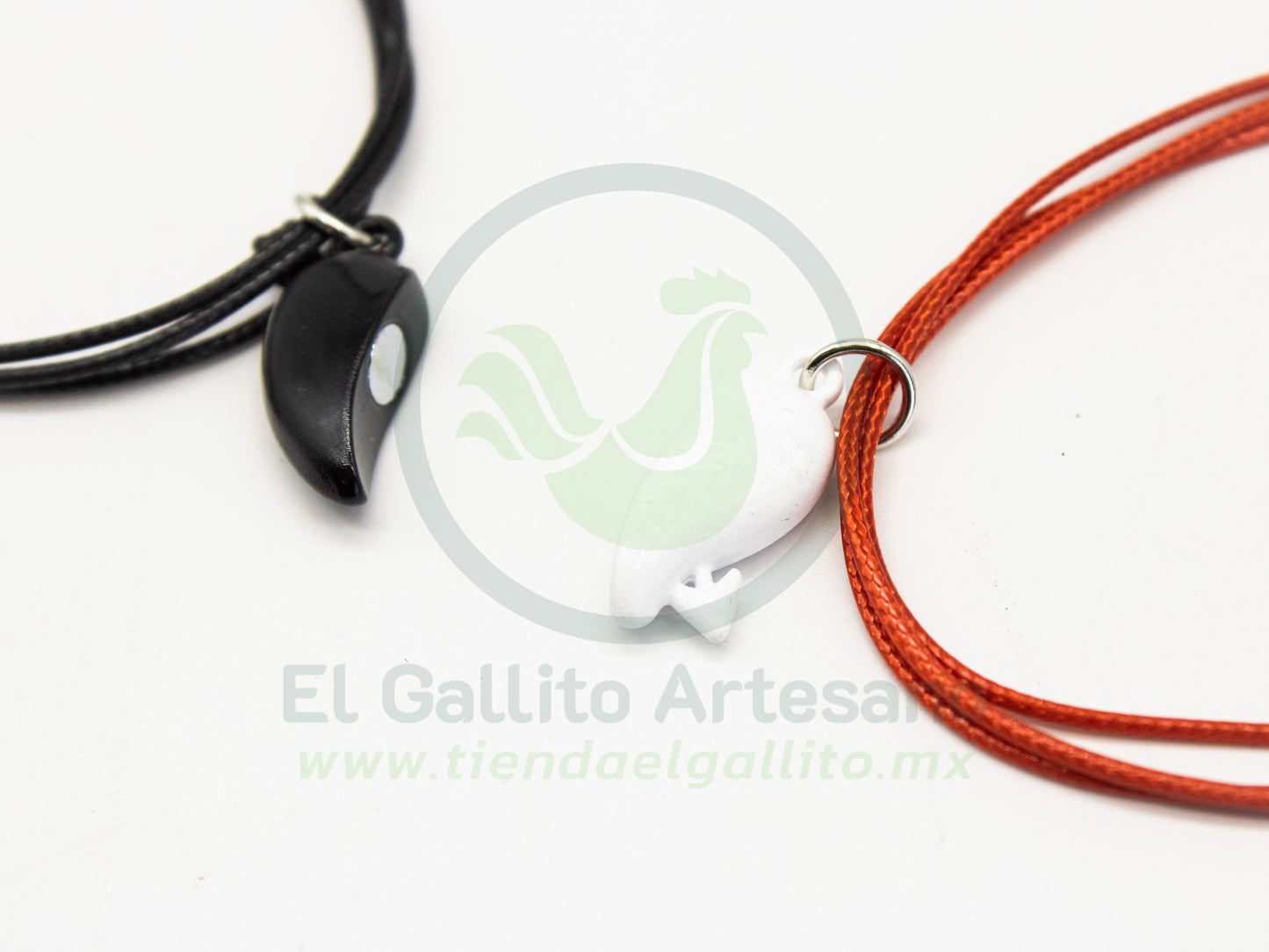 Pulsera HC Dije MD11 | Corazón Flechado Blanco/Negro