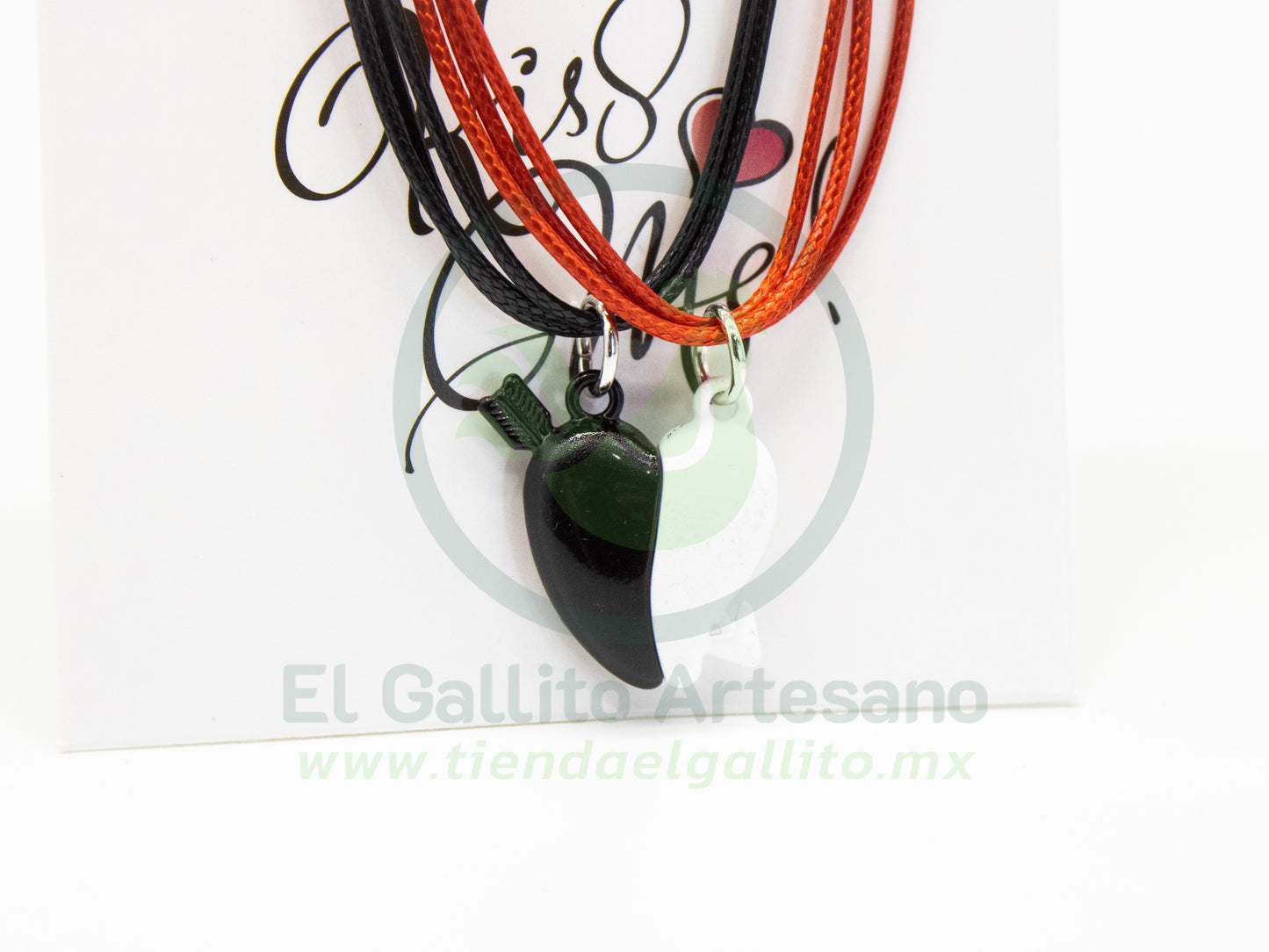 Pulsera HC Dije MD11 | Corazón Flechado Blanco/Negro