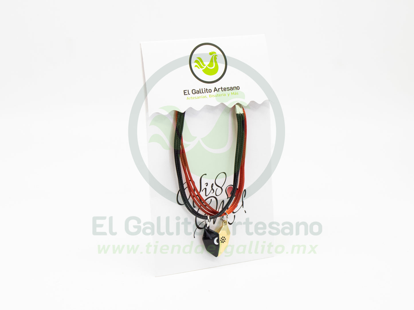 Pulsera HC Dije MD16 | Corazón Geo Dor/Negr