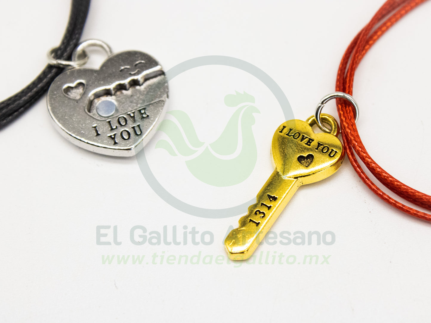 Pulsera HC Dije MD21 | Corazón Llave Plat/Dor