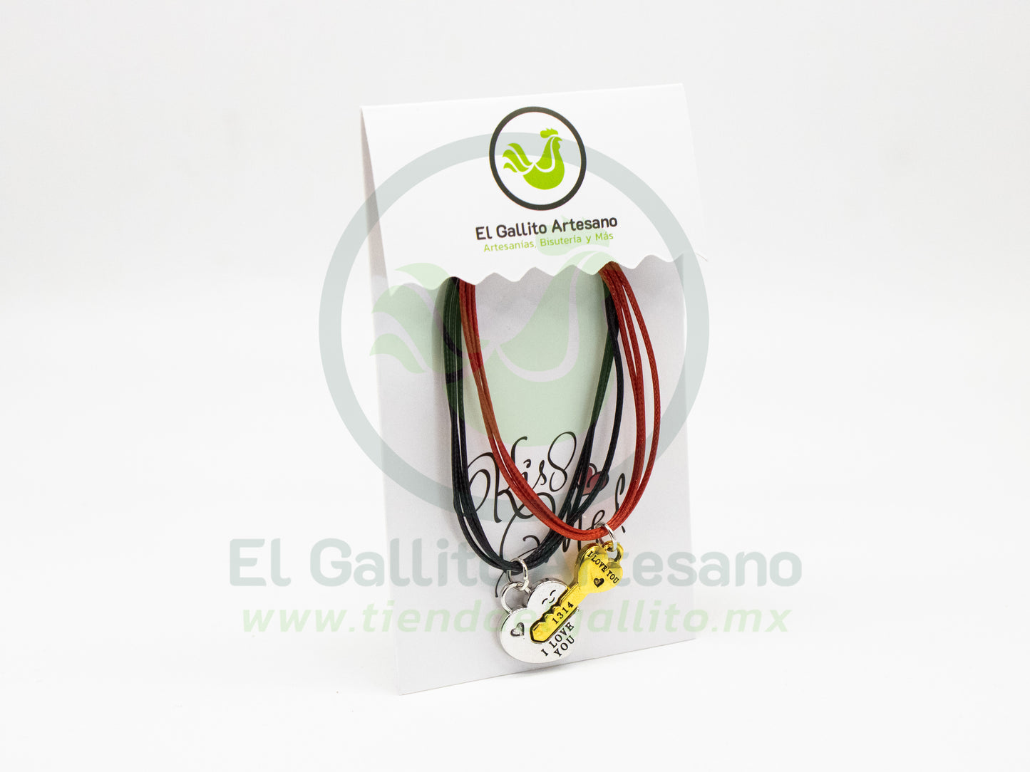 Pulsera HC Dije MD21 | Corazón Llave Plat/Dor