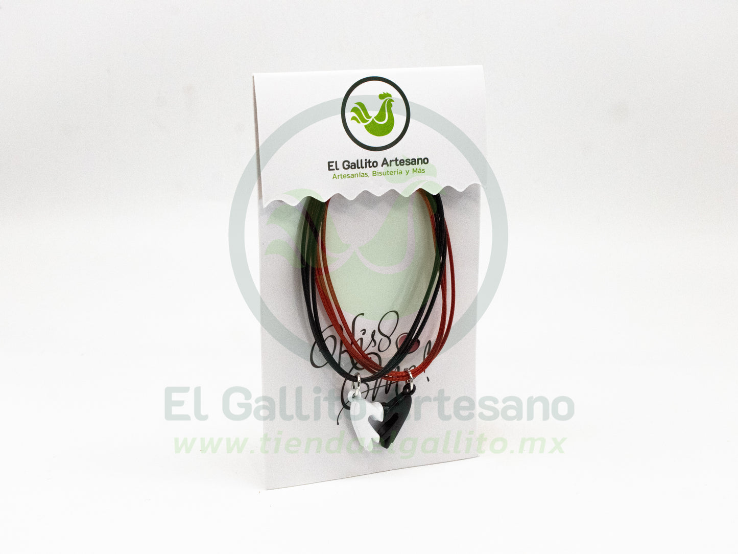 Pulsera HC Dije MD24 | Manos Corazón Coreano Bl/Neg