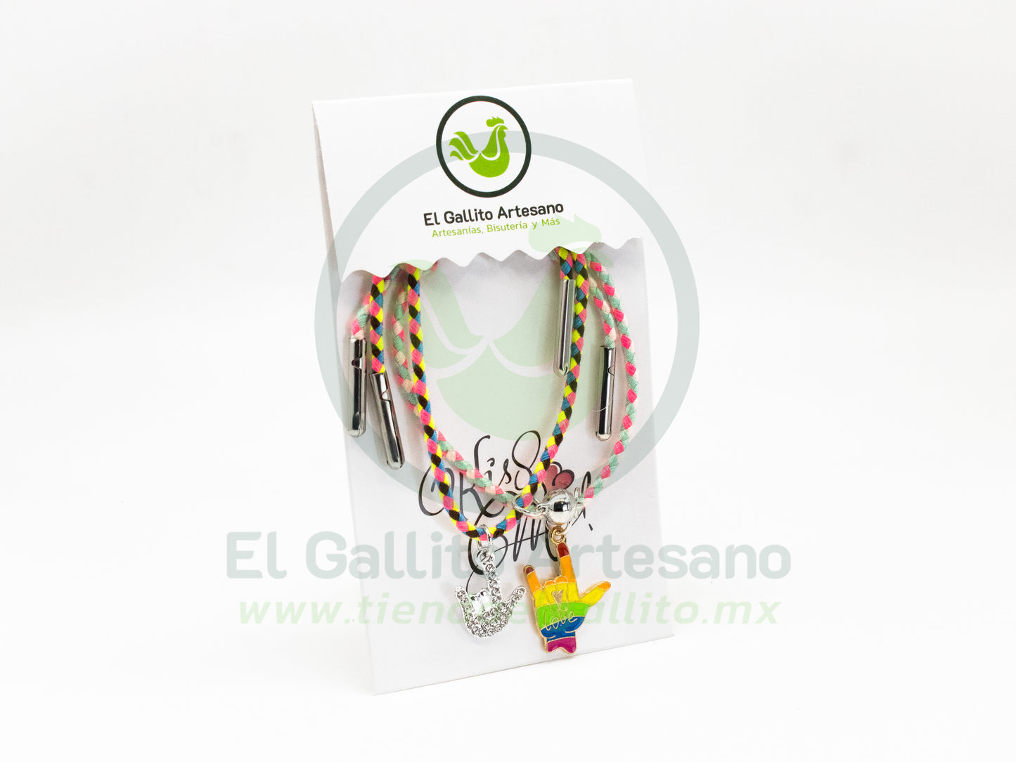 Pulsera Pareja MD21 | Mano Rock Arcoiris