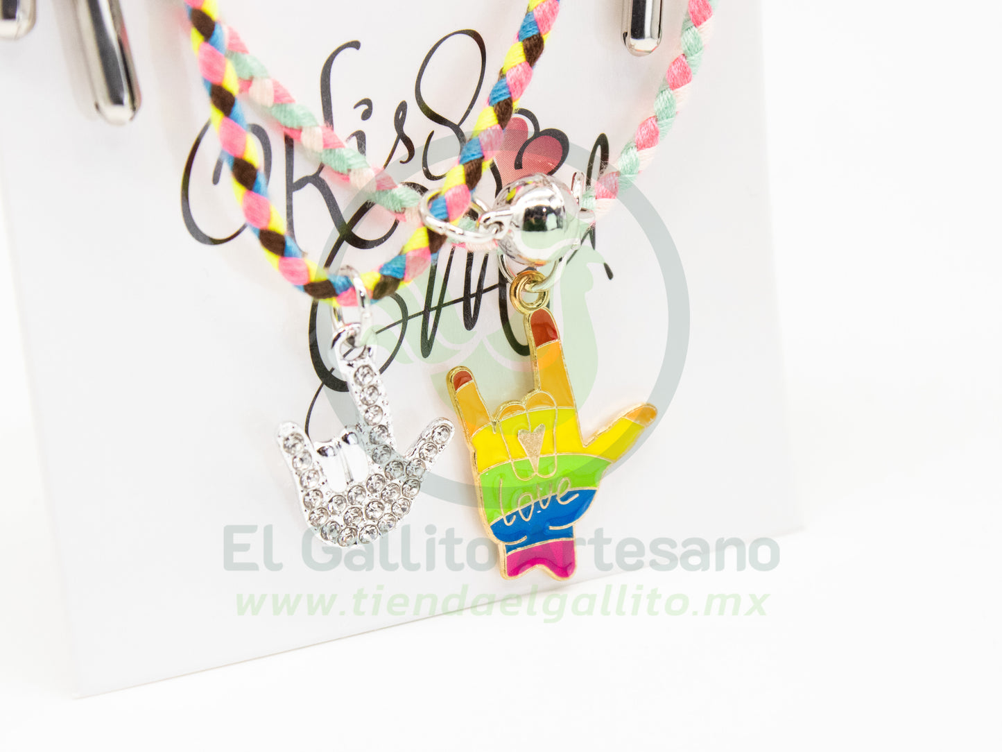 Pulsera Pareja MD21 | Mano Rock Arcoiris