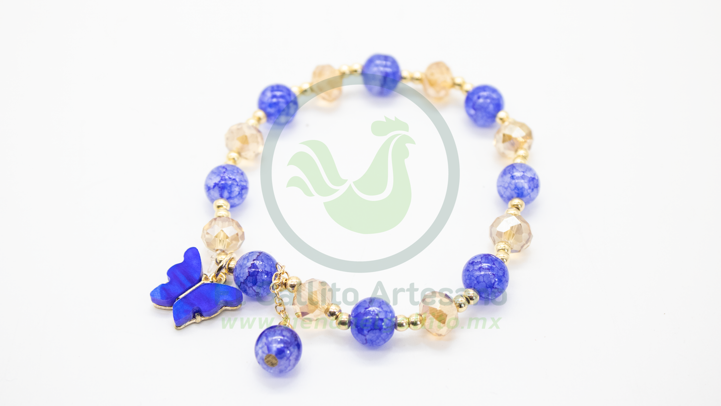Pulsera B6 MD06 | Cristal Jaspe Mariposa
