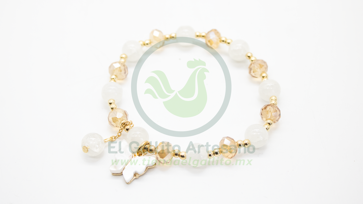 Pulsera B6 MD06 | Cristal Jaspe Mariposa
