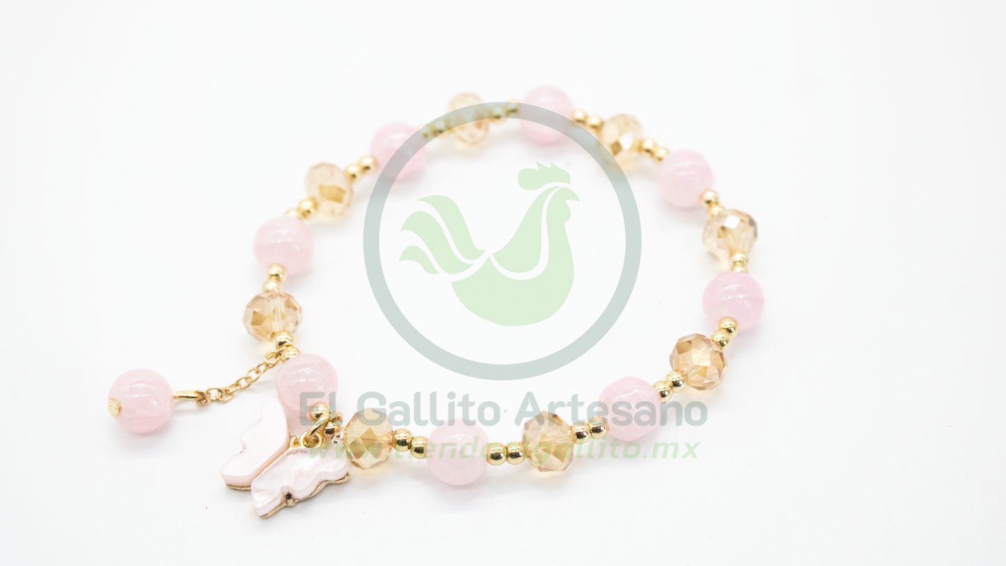 Pulsera B6 MD06 | Cristal Jaspe Mariposa