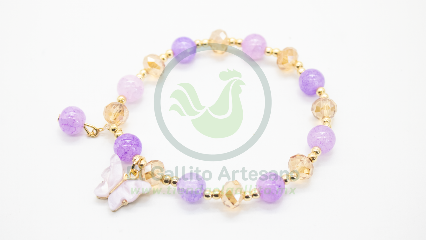 Pulsera B6 MD06 | Cristal Jaspe Mariposa